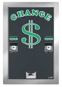 AMERICAN CHANGER REAR LOAD BILL CHANGER/ DUAL CHANGER/ DUAL HOPPER/ DUAL VALIDATORS HIGH CAPACITY AMERICAN CHANGER REAR LOAD BILL CHANGER/ DUAL CHANGER/ DUAL HOPPER/ DUAL VALIDATORS HIGH CAPACITY
